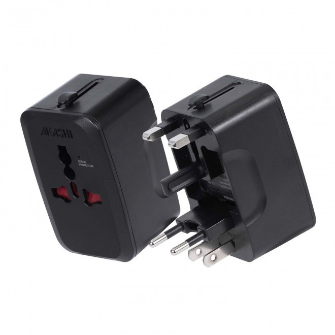 ADAPTATEUR UNIVERSEL DE VOYAGE PERSONNALISABLE 'VLYTA' - noir