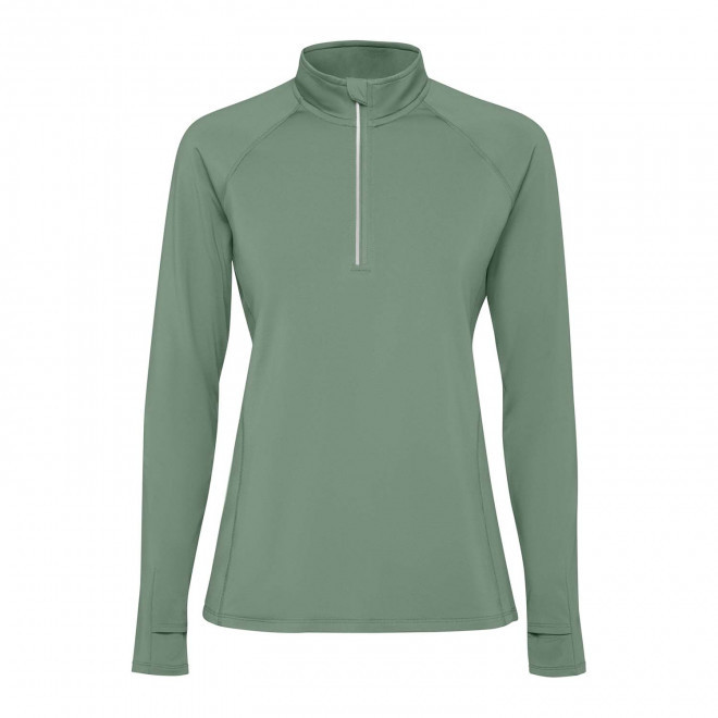 SWEAT DEMI-ZIP RESPIRANT FEMME PERSONNALISABLE 'ESTAMBUL' - vert pâle