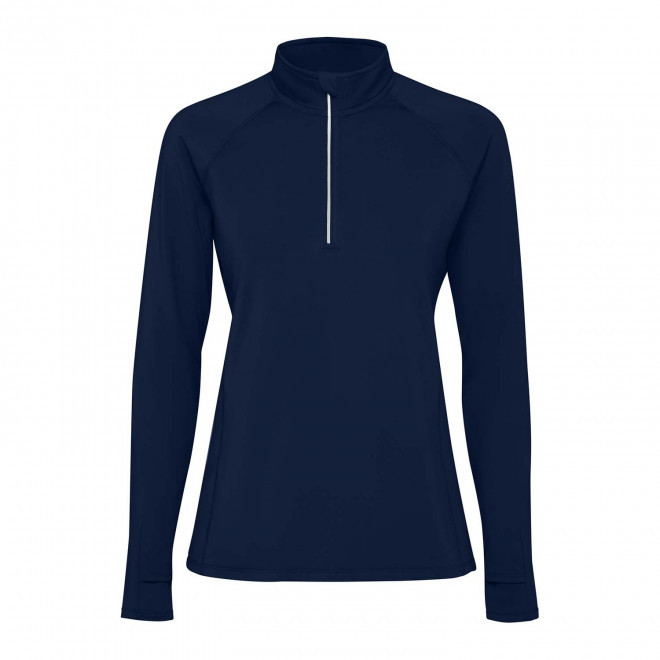 SWEAT DEMI-ZIP RESPIRANT FEMME PERSONNALISABLE 'ESTAMBUL' - bleu marine