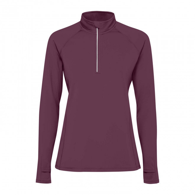 SWEAT DEMI-ZIP RESPIRANT FEMME PERSONNALISABLE 'ESTAMBUL' - bordeaux
