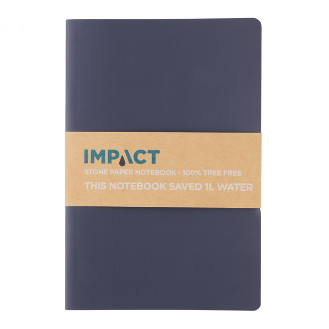CARNET DE NOTE PERSONNALISÉ PAPIER DE PIERRE A5 'PAPERI' - bleu marine