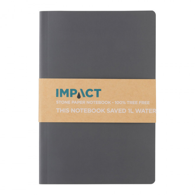 CARNET DE NOTE PERSONNALISÉ PAPIER DE PIERRE A5 'PAPERI' - anthracite