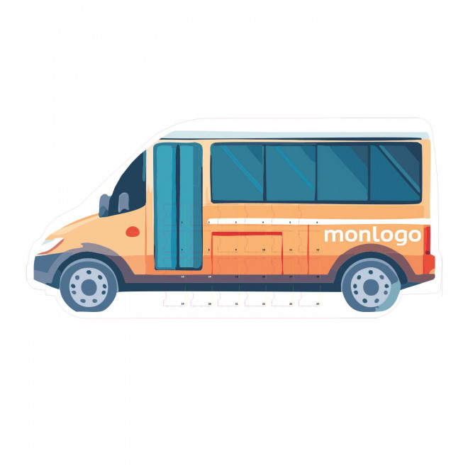 CALENDRIER DE L AVENT A LA FORME PERSONNALISABLE 'SMACKI' - bus