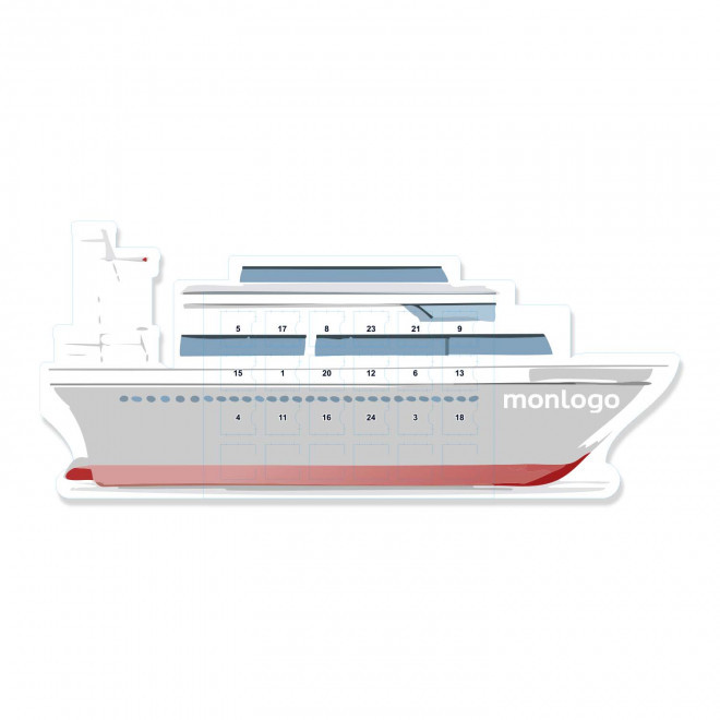 CALENDRIER DE L AVENT A LA FORME PERSONNALISABLE 'SMACKI' - bateau