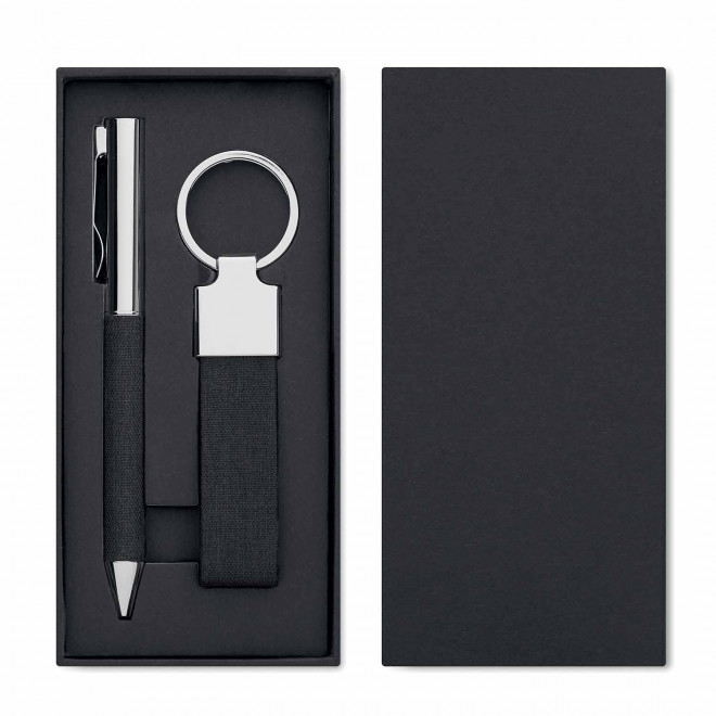 COFFRET CADEAU AFFAIRES RPET PERSONNALISABLE 'ARILO' - noir