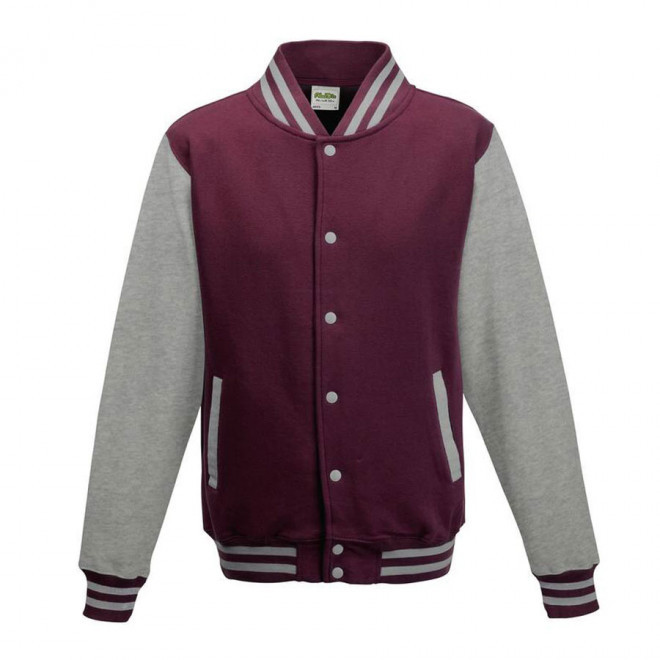 VESTE PERSONNALISÉE SWEAT 'PITCHER' - bordeaux/gris chiné