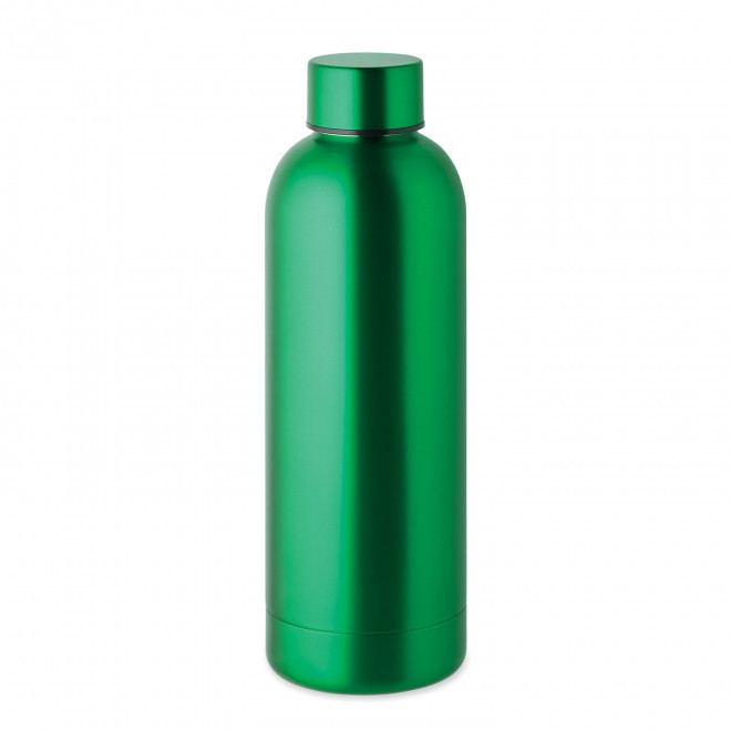 BOUTEILLE PERSONNALISABLE ISOTHERME 500ML RECYCLE 'SPAZIO' - vert