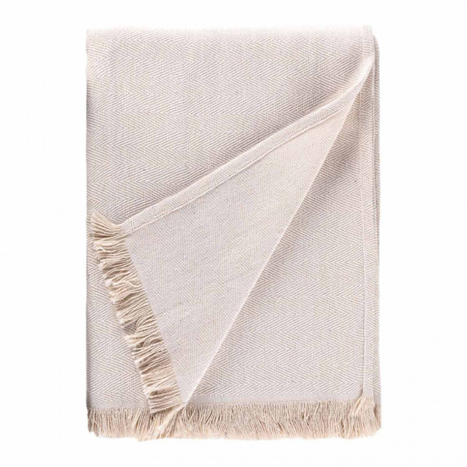 PLAID EN COTON PERSONNALISABLE 'NANGA' 260GR/M²  - beige