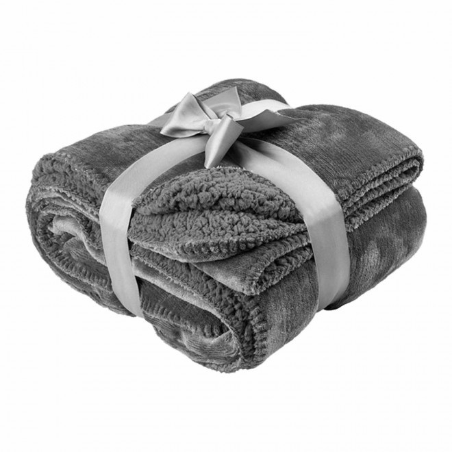 PLAID FLUFFY PERSONNALISABLE 'TAHOE' 200 GR/M² - gris