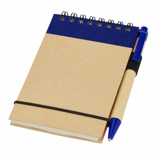 BLOC NOTES RECYCLE PERSONNALISABLE AVEC STYLO 'PAPYRUS 2' - bleu