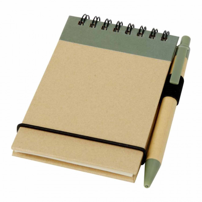 BLOC NOTES RECYCLE PERSONNALISABLE AVEC STYLO 'PAPYRUS 2' - vert