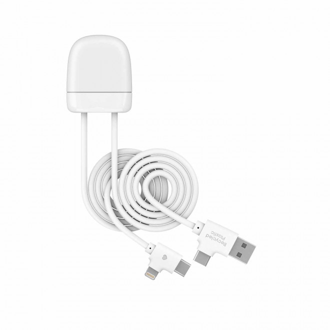CABLE CONNECTE BLUETOOTH PERSONNALISABLE 'ICE TAG' EXP.72H - blanc