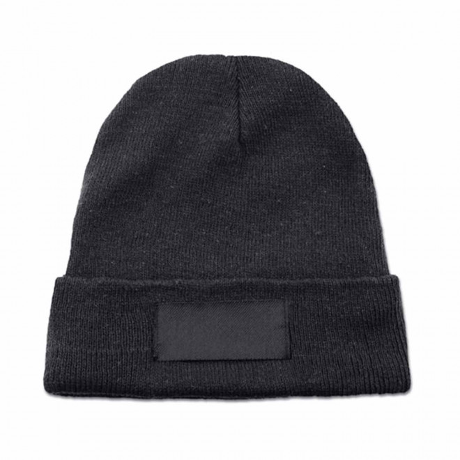 BONNET POLYESTER AVEC ETIQUETTE PERSONNALISABLE 'PENZO' - noir