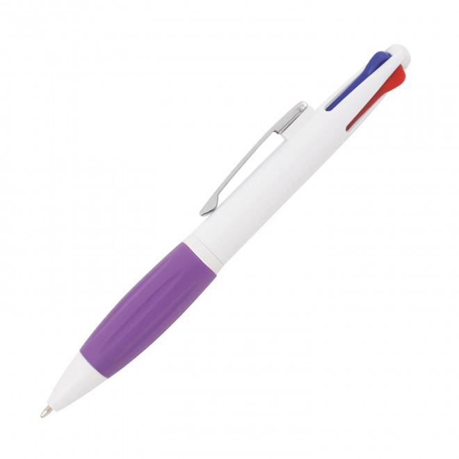 STYLO 4 COULEURS PERSONNALISABLE 'PIXY' - violet