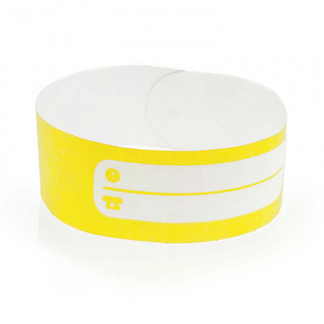 BRACELET TYVEK ENFANT PERSONNALISABLE 'GUEST 2.5 KIDS' - jaune
