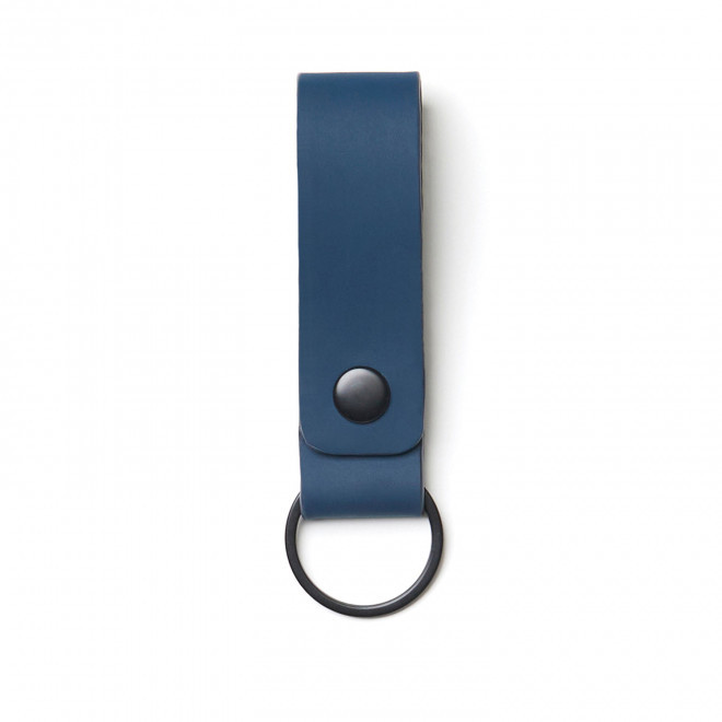 PORTE-CLES PERSONNALISABLE EN PU 'PASSEPARTOUT' - bleu marine