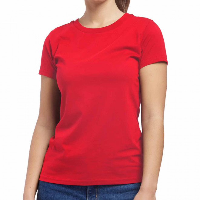 TEE-SHIRT PERSONNALISÉ BIO FEMME 180 GR/M² LES FILOSOPHES® 'DESCARTES' - rouge