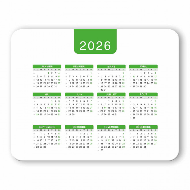 TAPIS DE SOURIS PERSONNALISABLE 'PADY DATE' - vert - rectangle