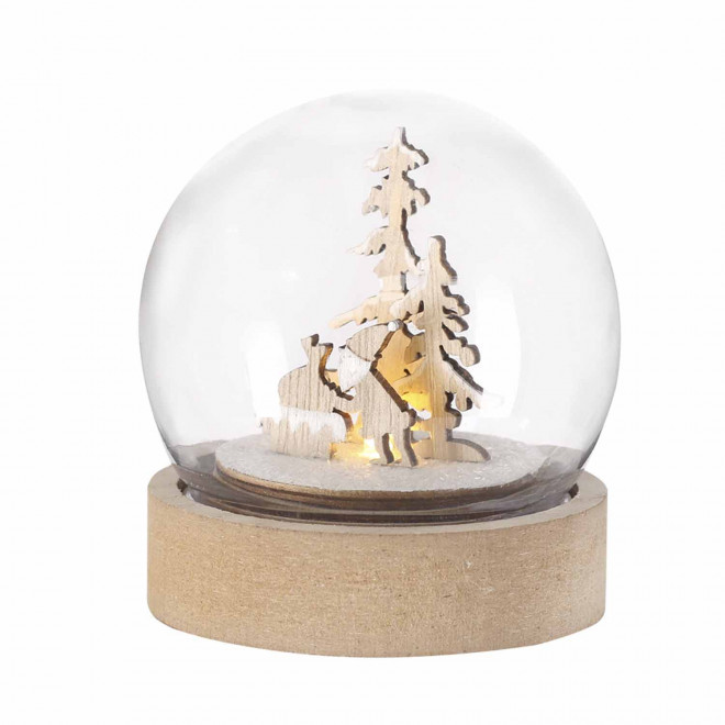 BOULE A NEIGE LUMINEUSE PERSONNALISEE 'LYSA' - transparent