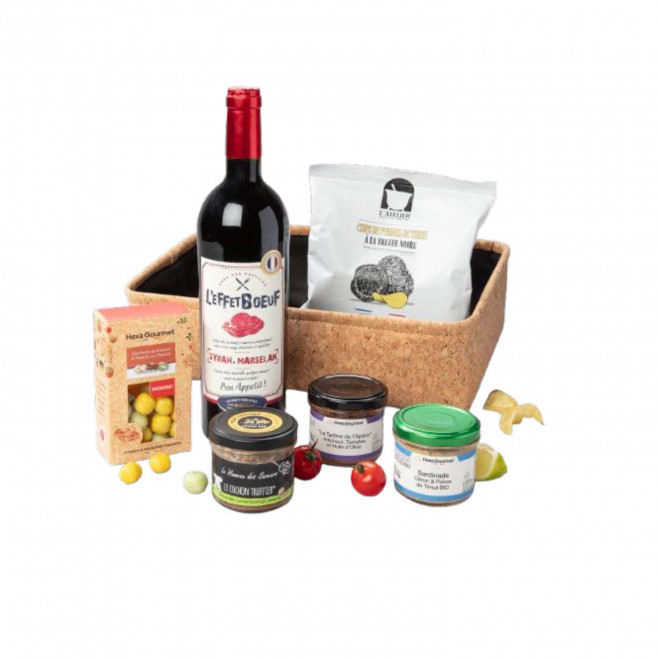 COFFRET GOURMAND PERSONNALISABLE 'QUI APPORTE L'APERO' - naturel