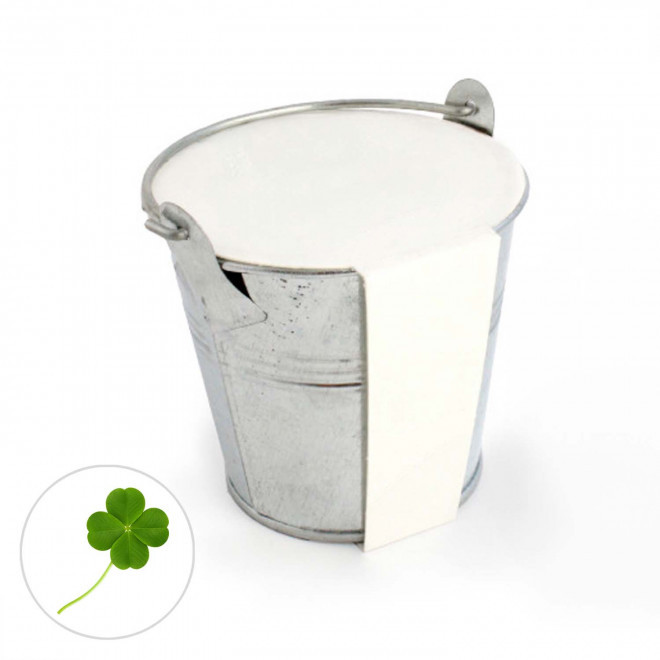KIT PLANTATION POT ZINC MIF PUBLICITAIRE 8ø 'PLANTOU' - trèfles à 4 feuilles
