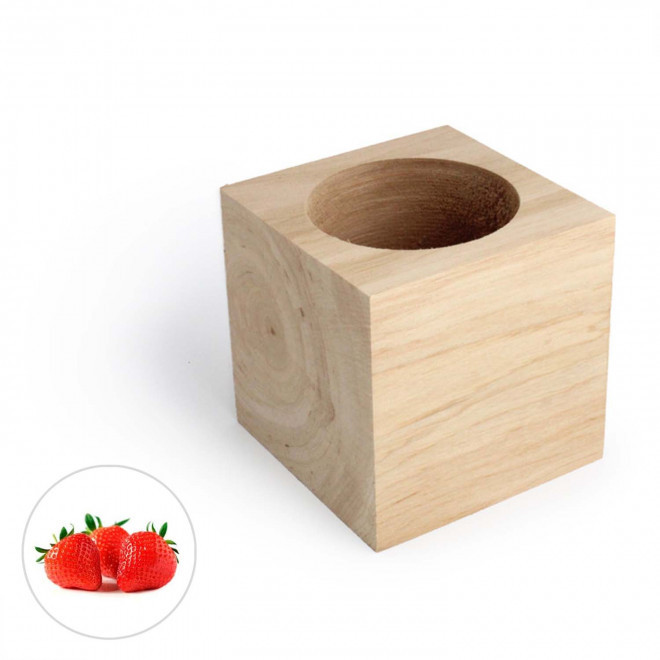 CUBE EN BOIS À GRAINES PERSONNALISÉ 'EPIA' - fraise des bois