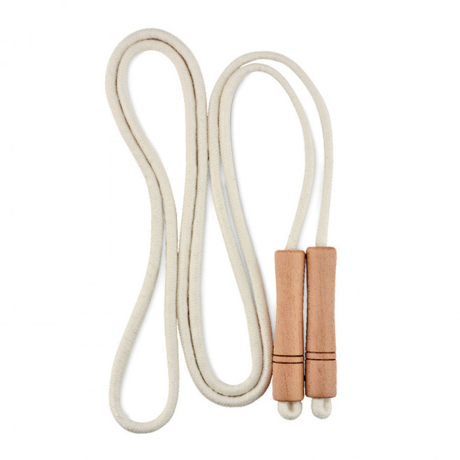 CORDE À SAUTER PERSONNALISÉE EN COTON 'ZIPA' - beige
