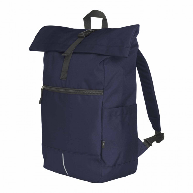SAC A DOS ROLLTOP RPET PERSONNALISABLE 'ROLLAX' - bleu foncé