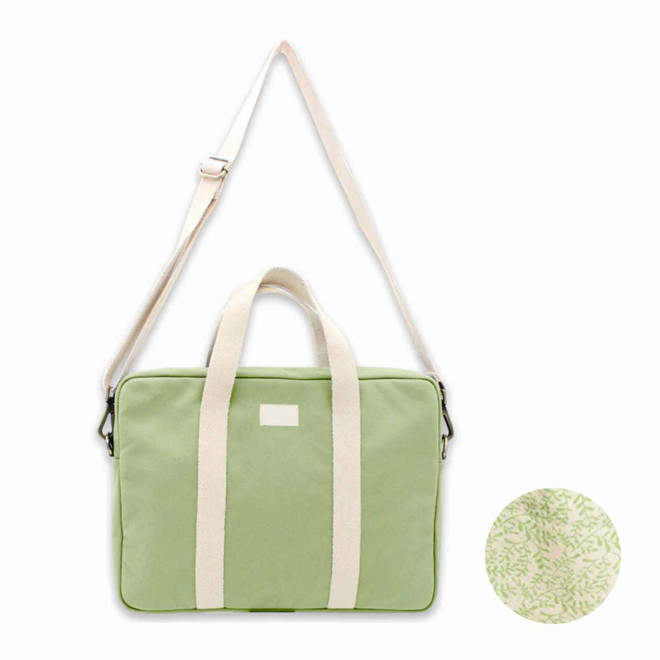 SAC ORDINATEUR PERSONNALISABLE STUDIO BY HINDBAG 'LUIS' - vert d'eau