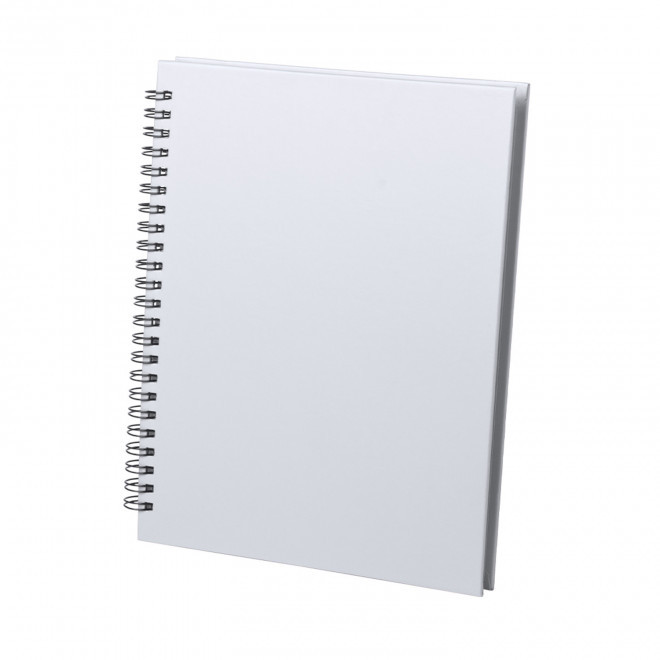 CARNET A5 PERSONNALISABLE EN CARTON RECYCLE 'RALIA' - blanc