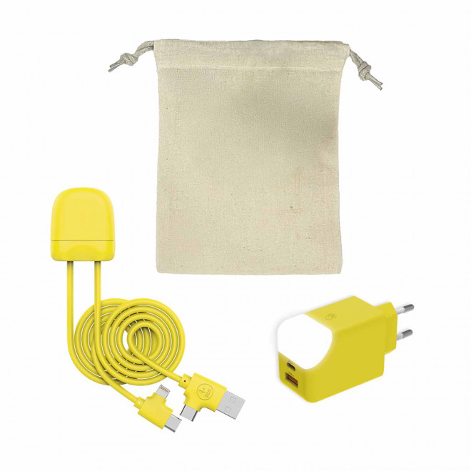 PACK CABLE ET PRISE PERSONNALISABLE 'ICE-C ET ICE-G' - jaune
