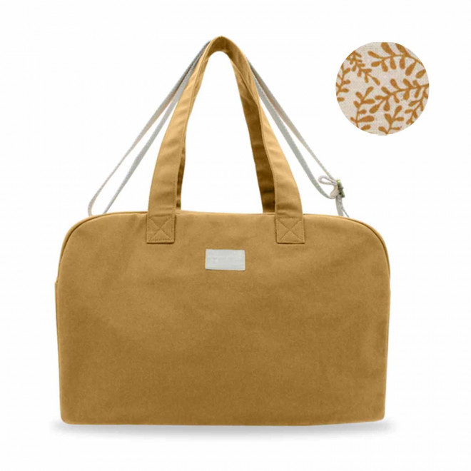 SAC WEEK-END PERSONNALISABLE STUDIO BY HINDBAG 'HUGO' - ocre
