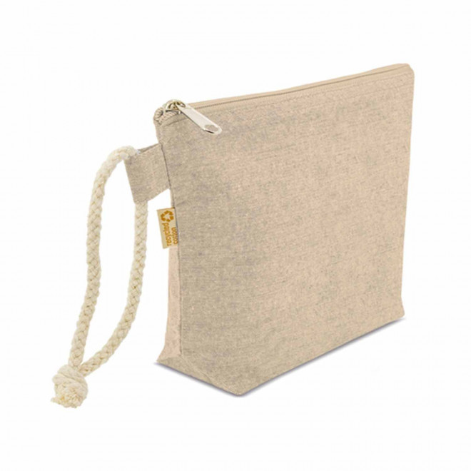 TROUSSE DE TOILETTE PERSONNALISEE EN COTON RECYCLE 'DAYAS' - beige