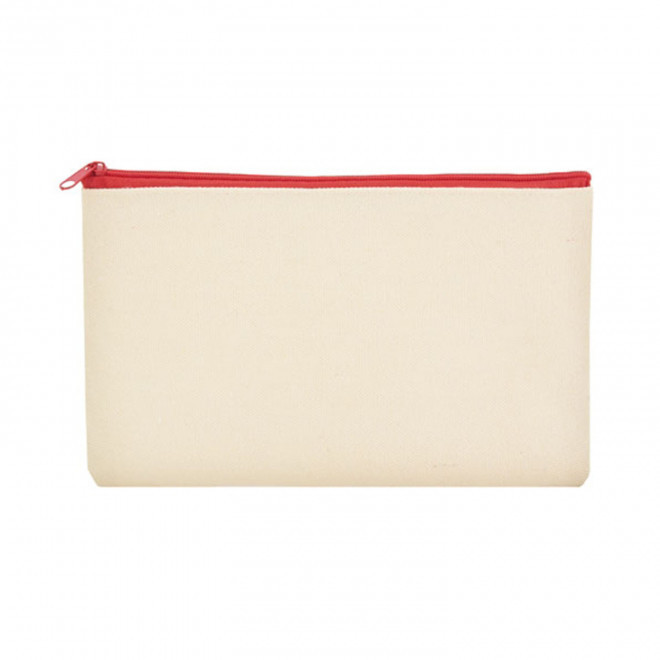 TROUSSE DE TOILETTE EN TOILE PERSONNALISABLE 'BAMBUITO' - rouge