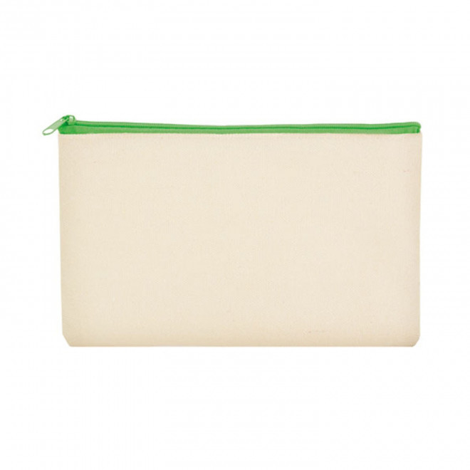 TROUSSE DE TOILETTE EN TOILE PERSONNALISABLE 'BAMBUITO' - vert