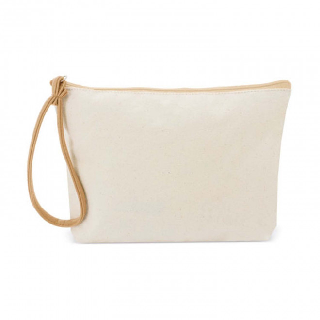 TROUSSE DE TOILETTE EN COTON PERSONNALISABLE 'HERAS' - beige