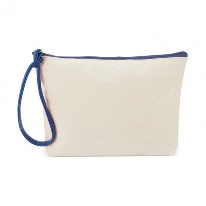 TROUSSE DE TOILETTE EN COTON PERSONNALISABLE 'HERAS' - bleu