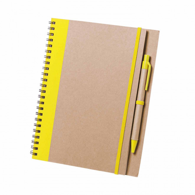 CARNET A SPIRALES NON LIGNE PERSONNALISABLE 'BIG RAMSES' - jaune