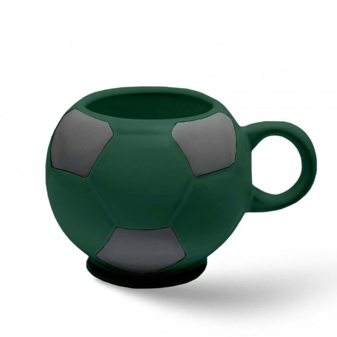 MUG BALLON DE FOOT MIE 320ML PERSONNALISABLE 'FOTY' - vert foncé mat
