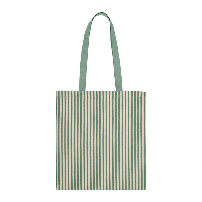 TOTE BAG PERSONNALISABLE RAYÉ 'HYDRA' - blanc/vert