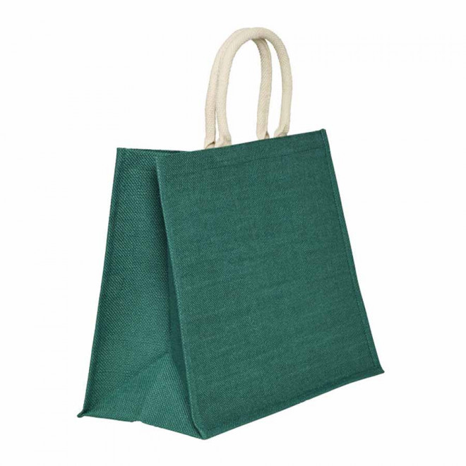 CABAS PERSONNALISABLE EN JUTE 'KOS' - vert forêt