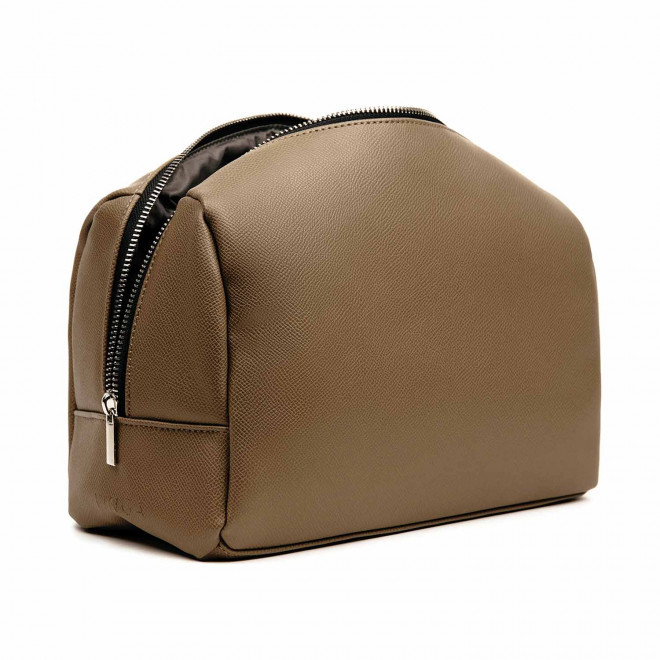 TROUSSE DE TOILETTE PERSONNALISEE EN PU RCS 'LIZZIE' - marron