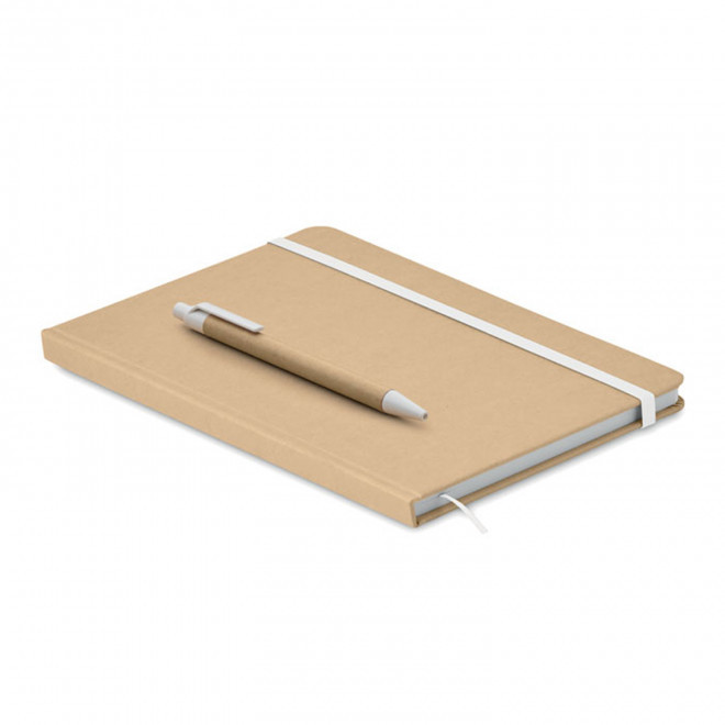 CARNET RECYCLE A5 LIGNE PERSONNALISE 'HORUS STYLO' - blanc