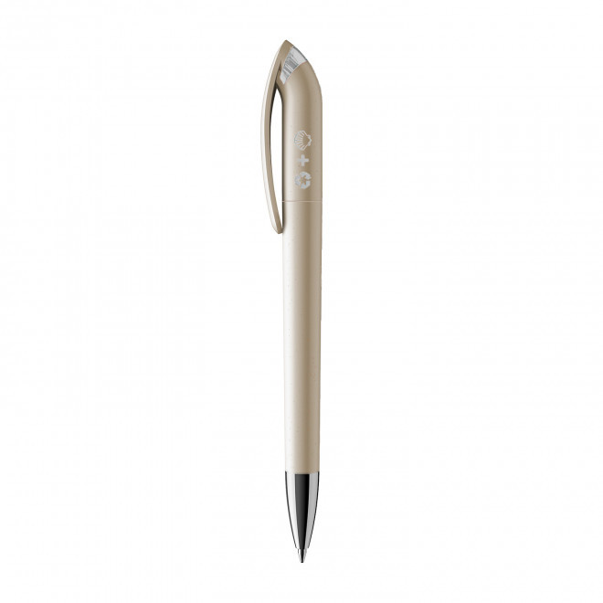 STYLO RECYCLE PERSONNALISABLE 'PEARL CLEAR' - argenté
