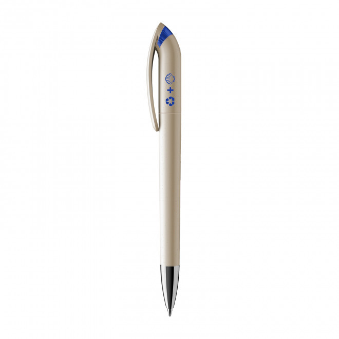STYLO RECYCLE PERSONNALISABLE 'PEARL CLEAR' - bleu