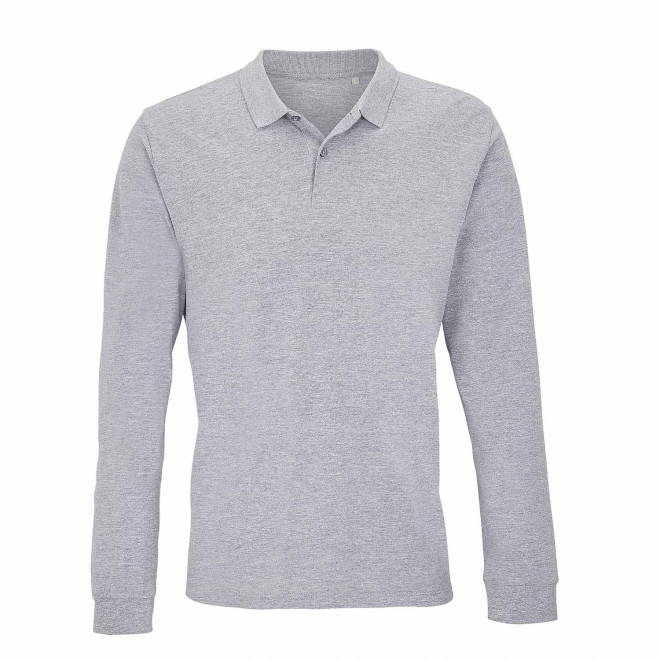 POLO MIXTE BIO COULEUR PERSONNALISABLE 'PLANET LSL' - gris chiné