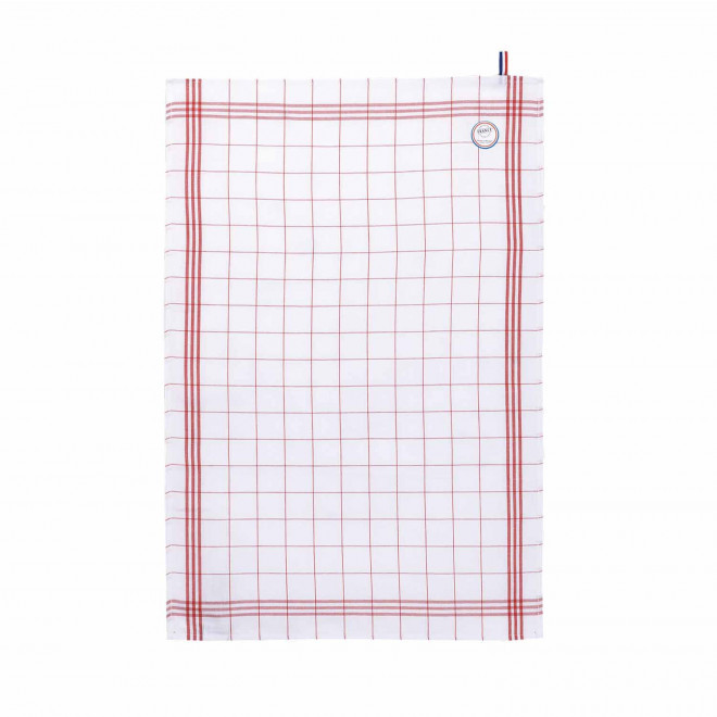 TORCHON COTON ET LIN PERSONNALISE 190G MIF 'KARITRI' - rouge