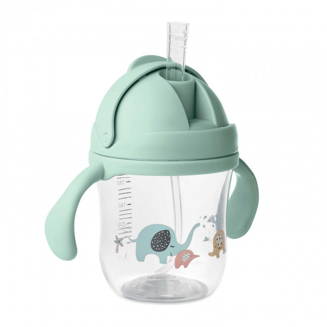GOURDE ENFANT TRITAN PERSONNALISEE 250ML 'DRIKIDS MINI' - vert menthe