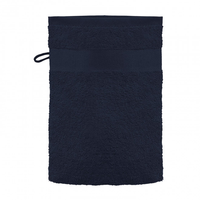 GANT DE TOILETTE COTON PERSONNALISE 'PETOUCLINE' - bleu marine