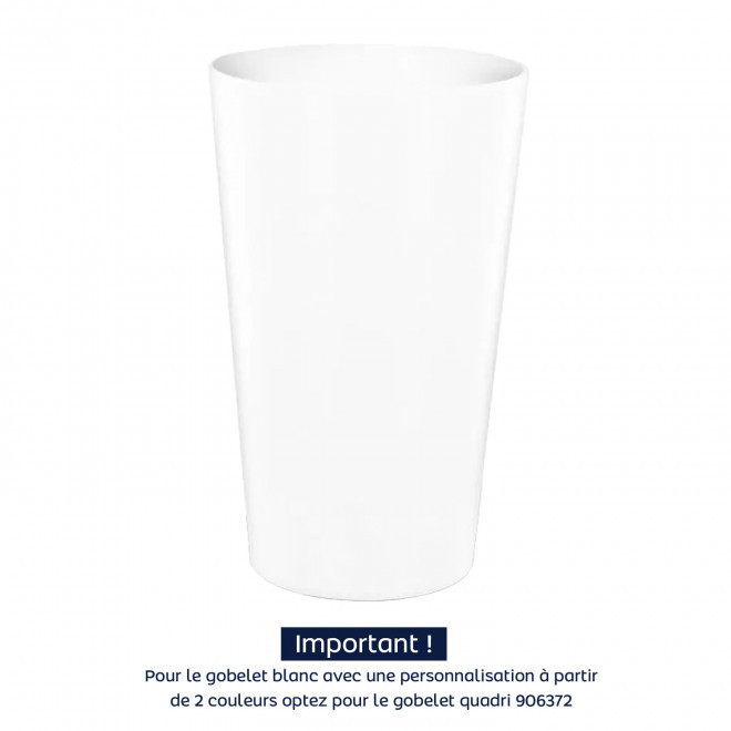 GOBELET MIF RÉUTILISABLE PERSONNALISÉ 30 CL 'CUPY' - blanc opaque